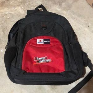 Black Red Backpack Change and Challenge Suzuki